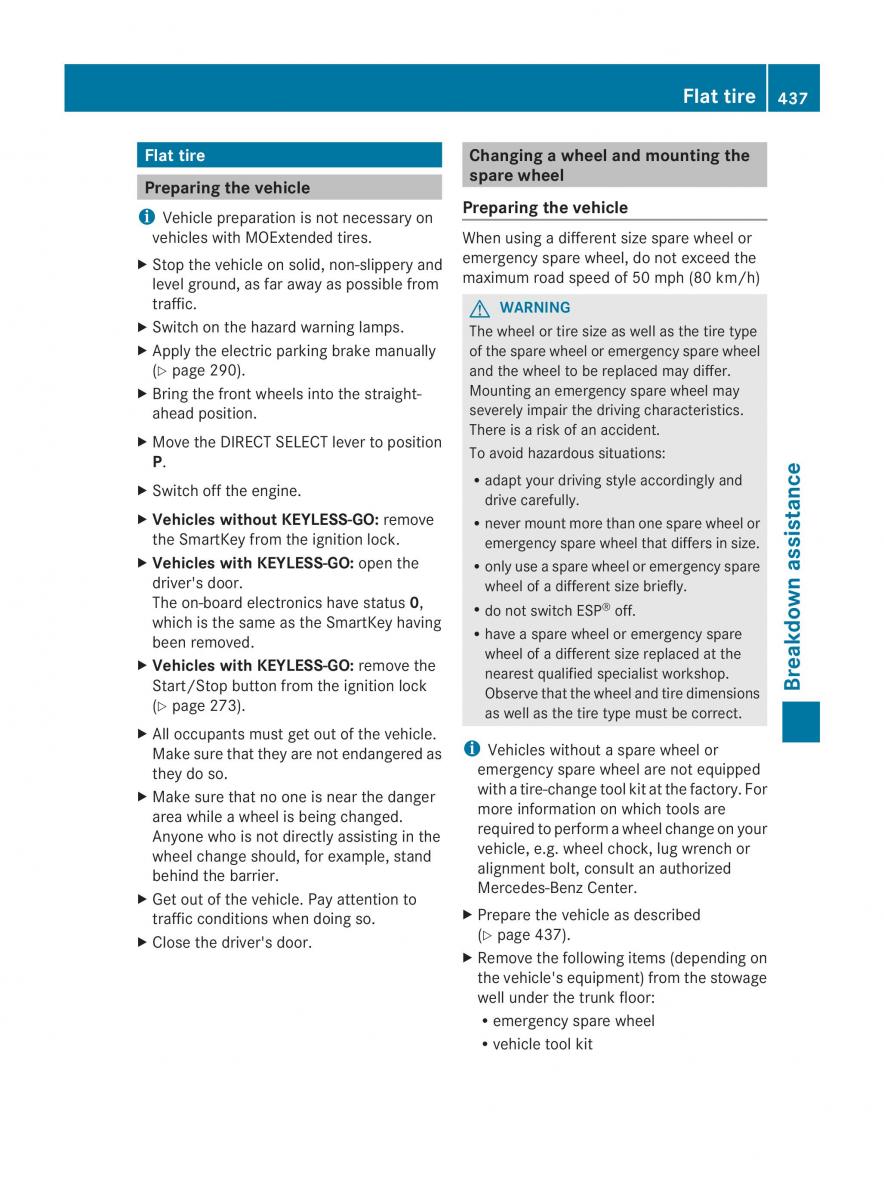 Mercedes Benz CL C216 2014 owners manual / page 439