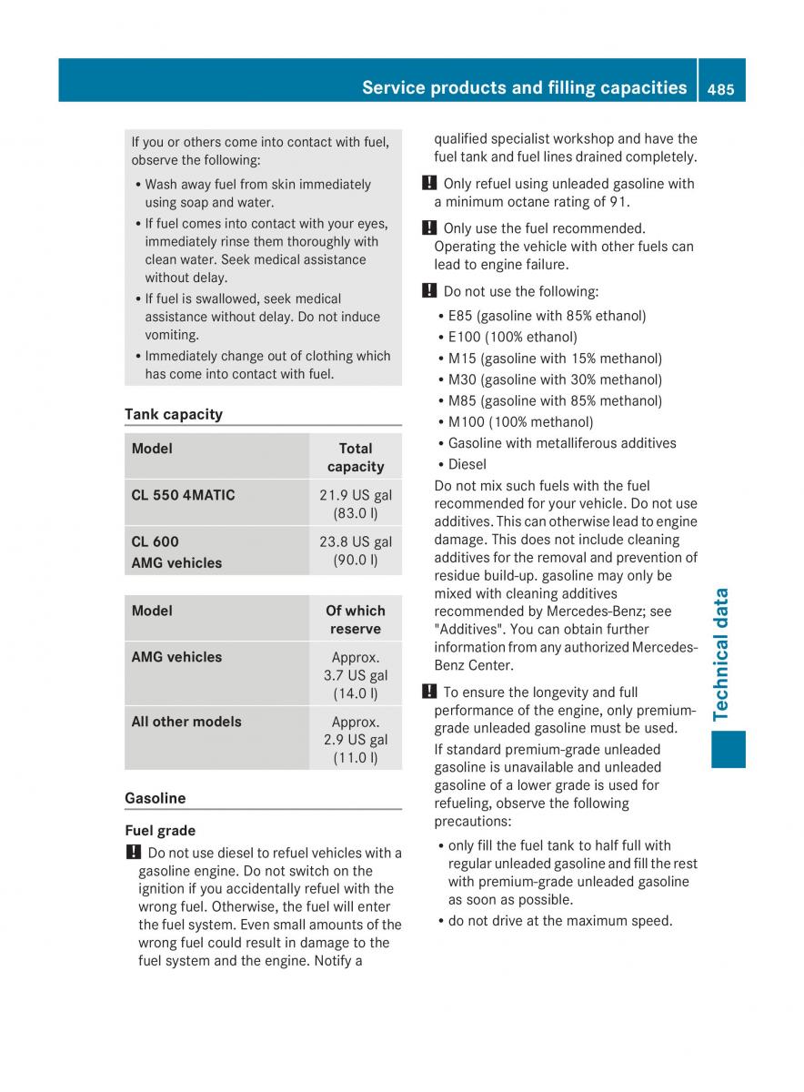 Mercedes Benz CL C216 2014 owners manual / page 487