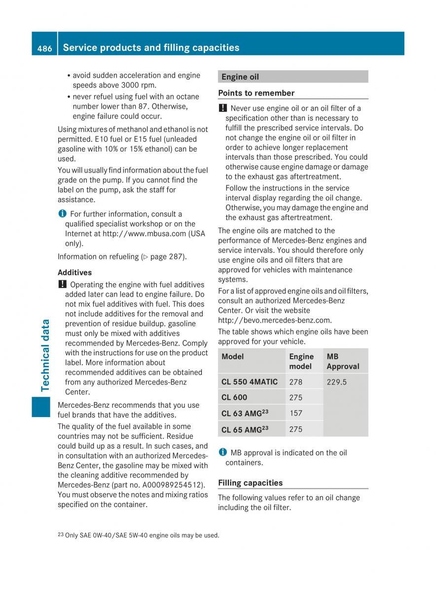 Mercedes Benz CL C216 2014 owners manual / page 488