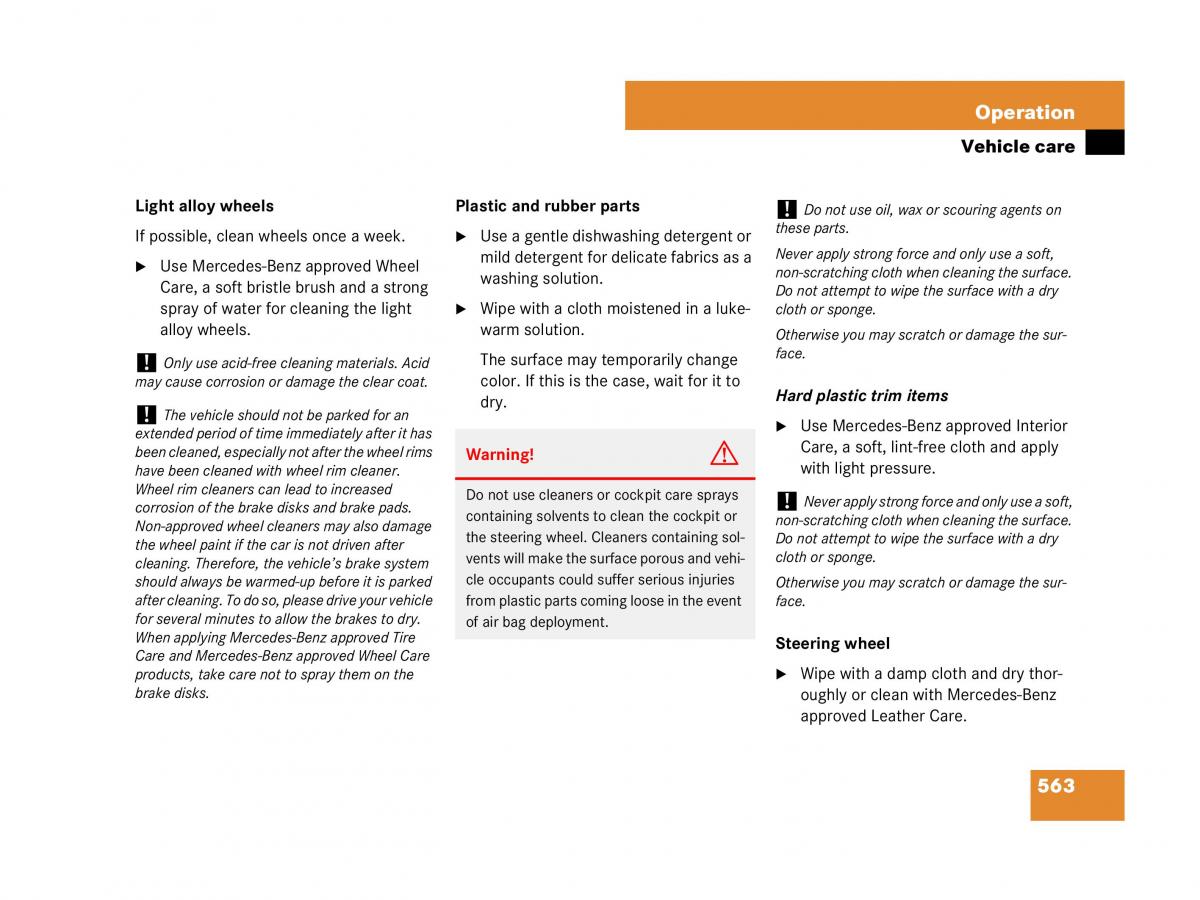 Mercedes Benz CL C216 owners manual / page 566