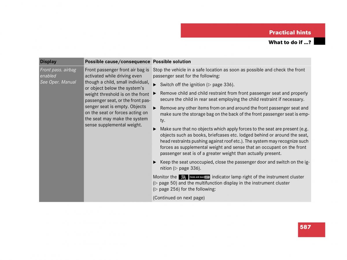 Mercedes Benz CL C216 owners manual / page 590