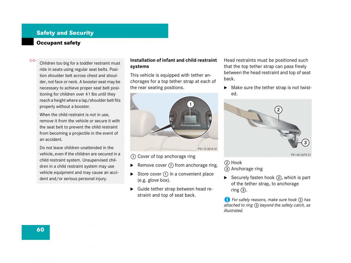 Mercedes Benz CL C216 owners manual / page 61