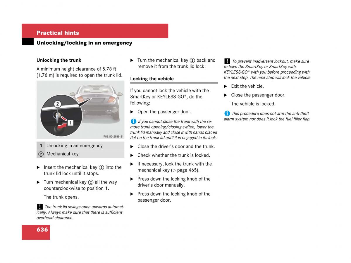 Mercedes Benz CL C216 owners manual / page 639