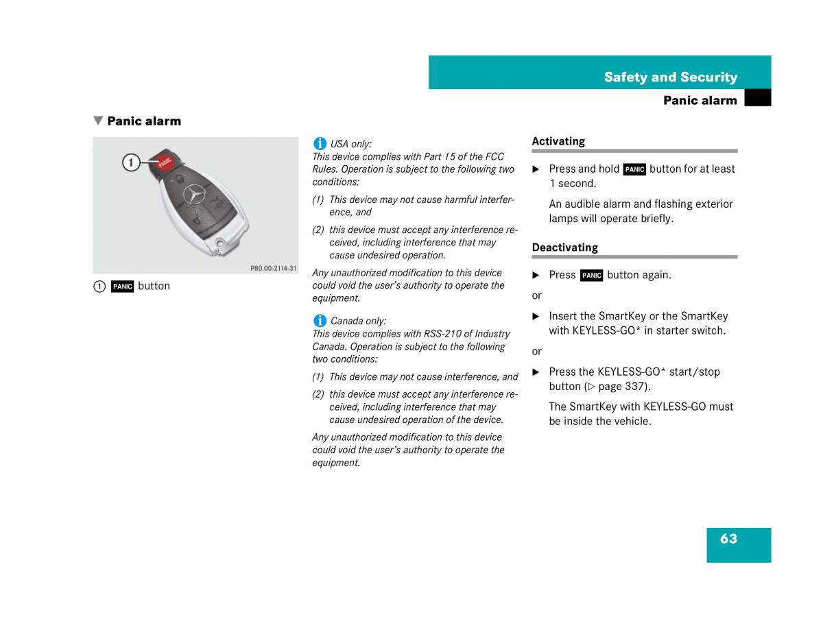 Mercedes Benz CL C216 owners manual / page 64