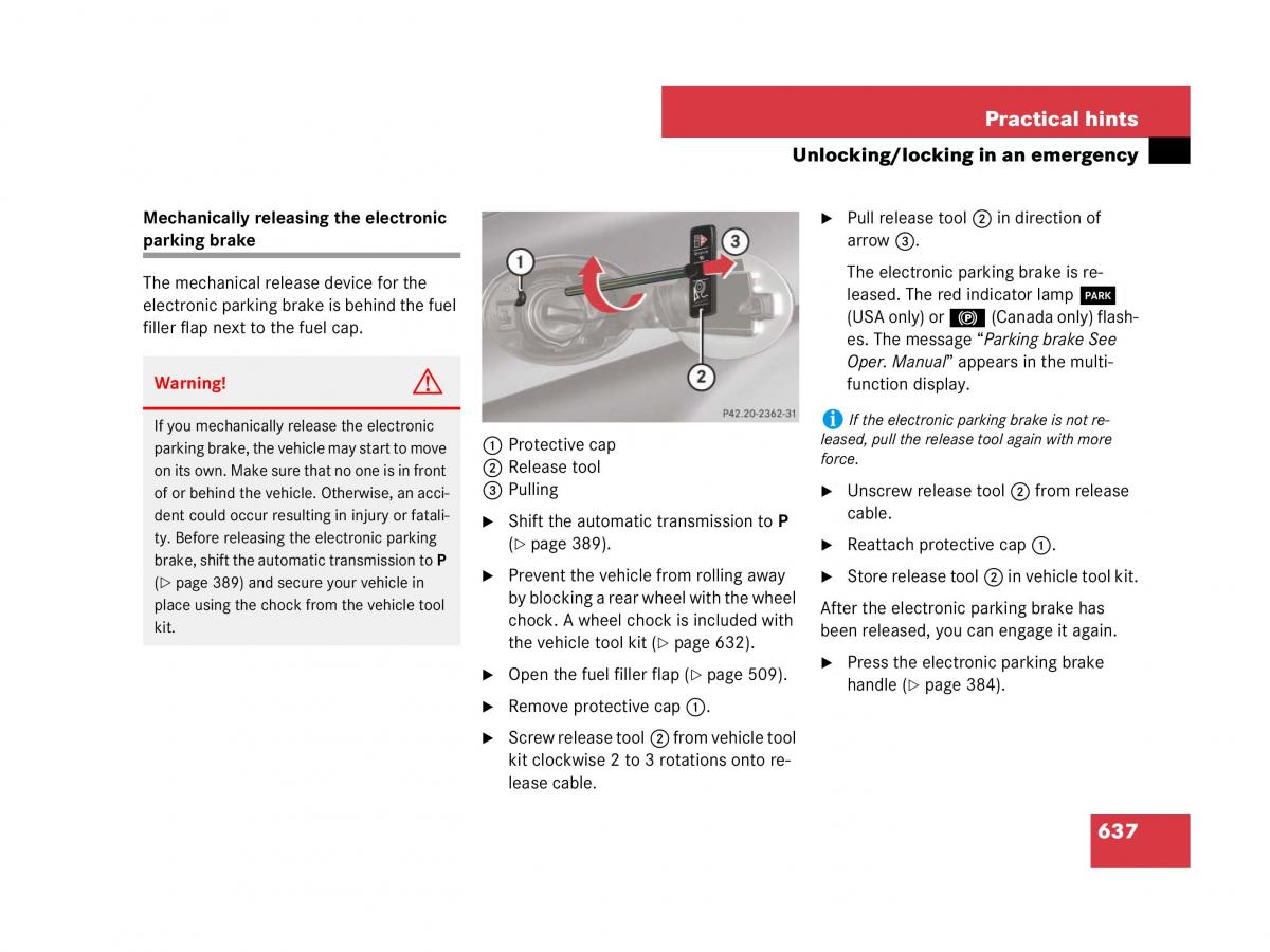 Mercedes Benz CL C216 owners manual / page 640