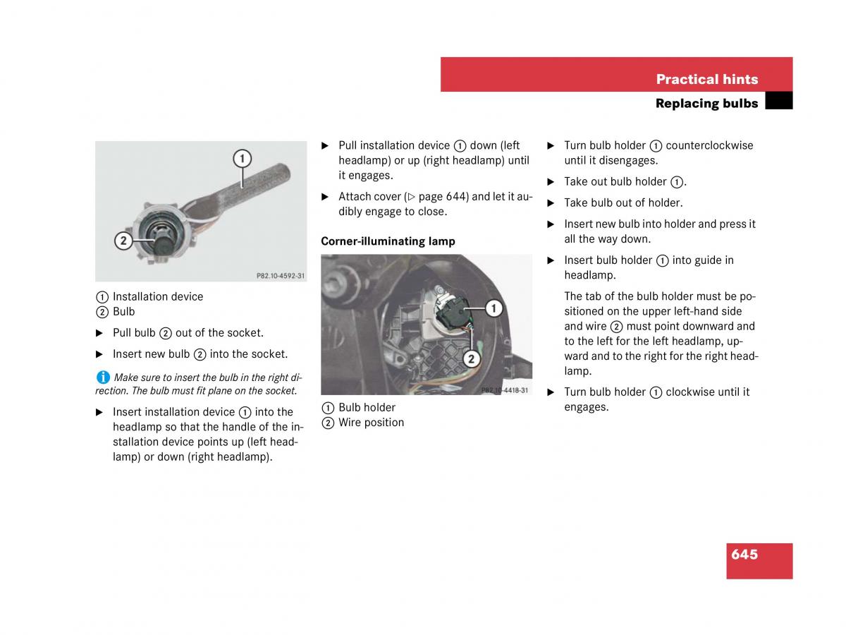 Mercedes Benz CL C216 owners manual / page 648