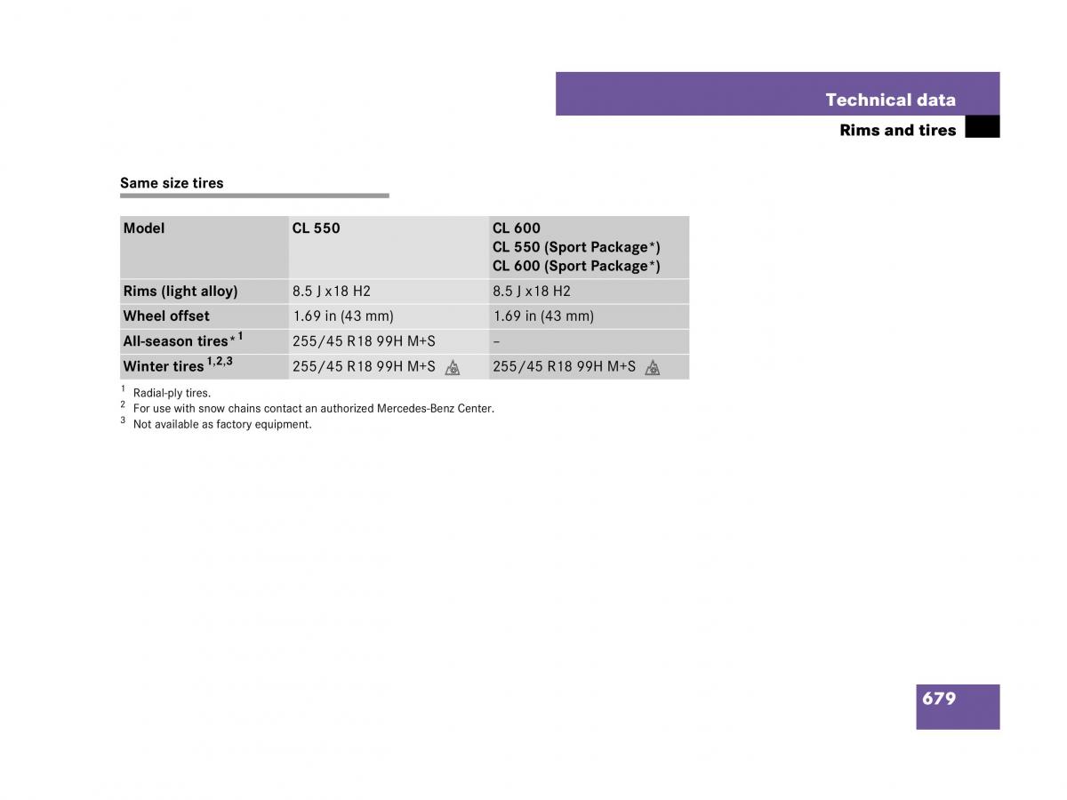 Mercedes Benz CL C216 owners manual / page 682