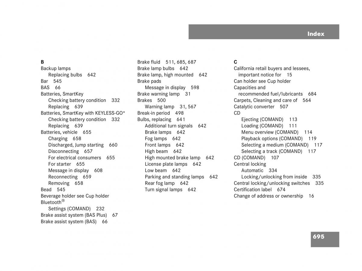 Mercedes Benz CL C216 owners manual / page 698