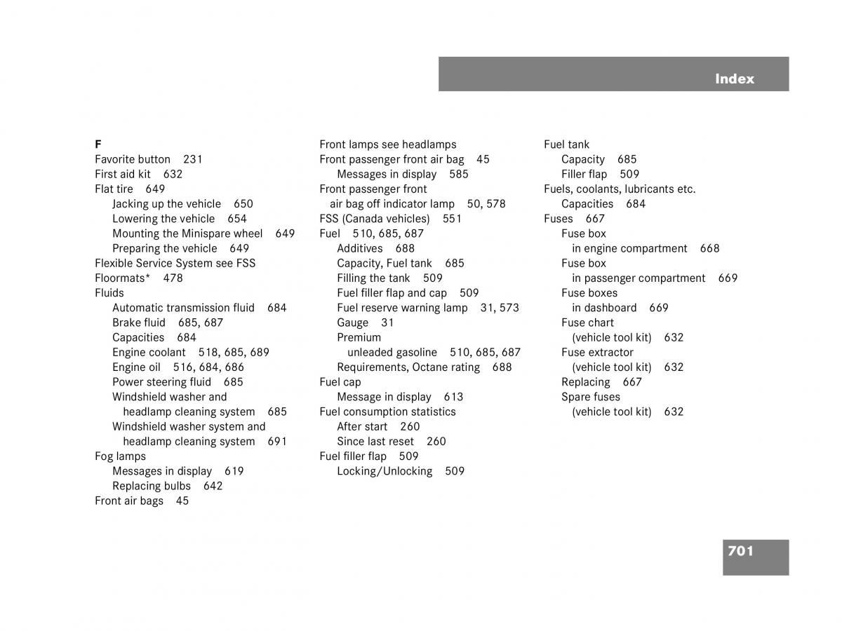 Mercedes Benz CL C216 owners manual / page 704