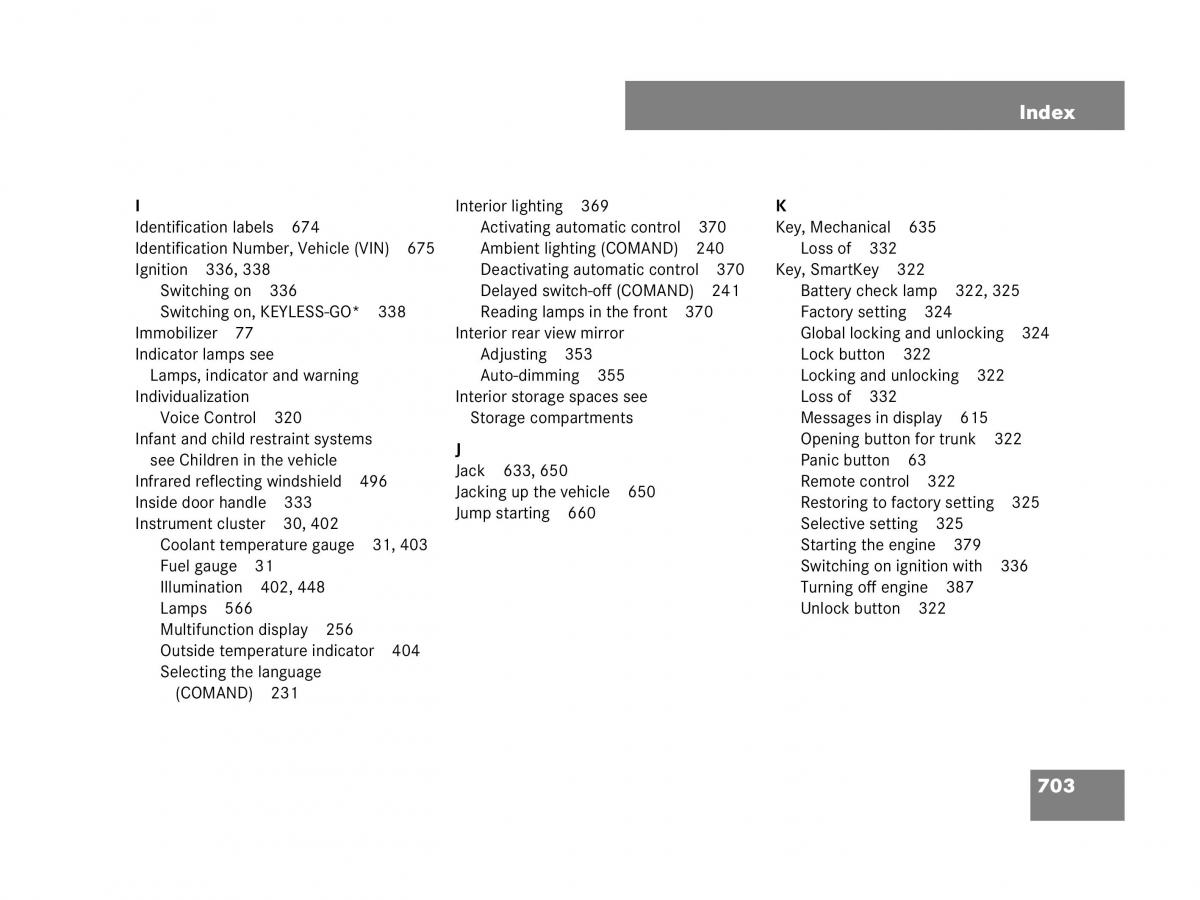 Mercedes Benz CL C216 owners manual / page 706