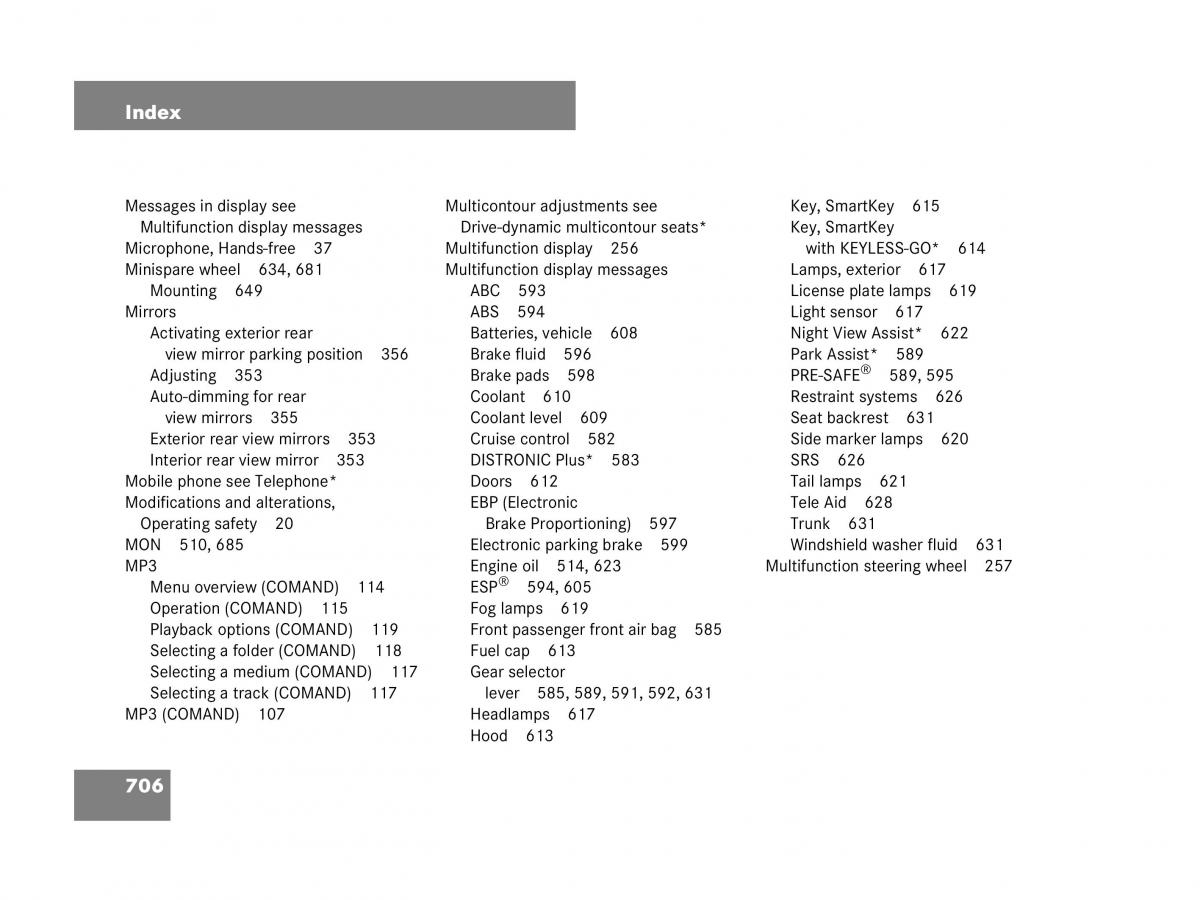 Mercedes Benz CL C216 owners manual / page 709