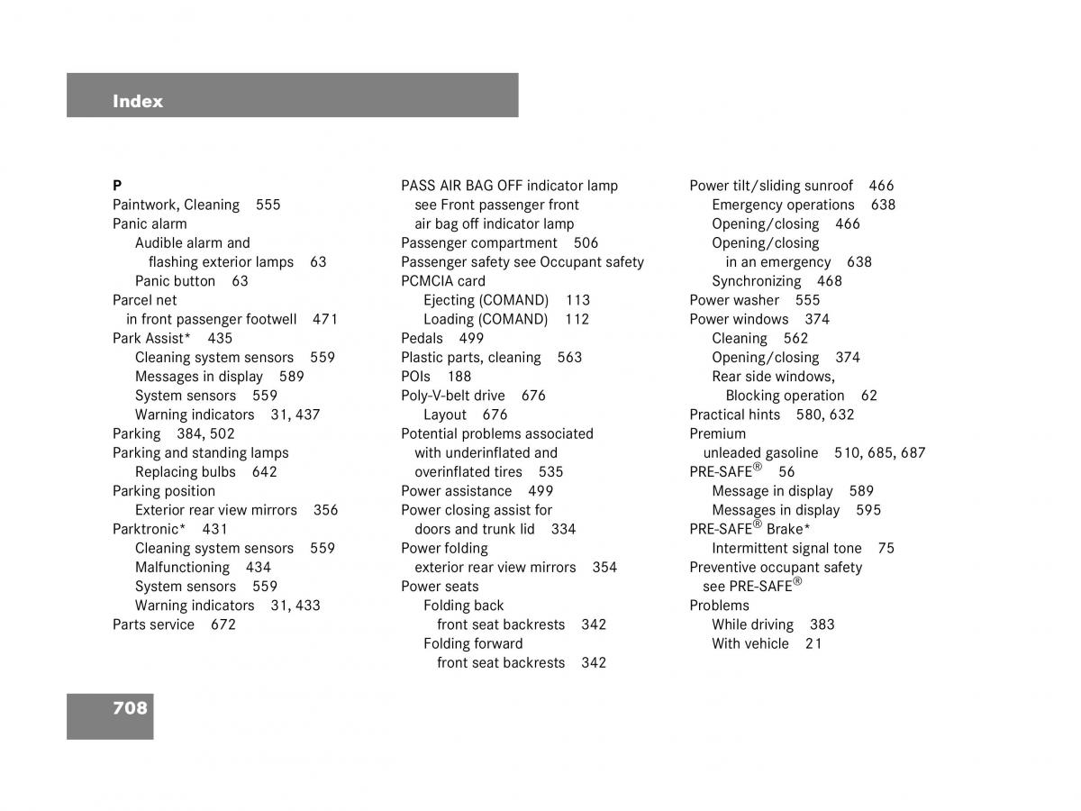 Mercedes Benz CL C216 owners manual / page 711