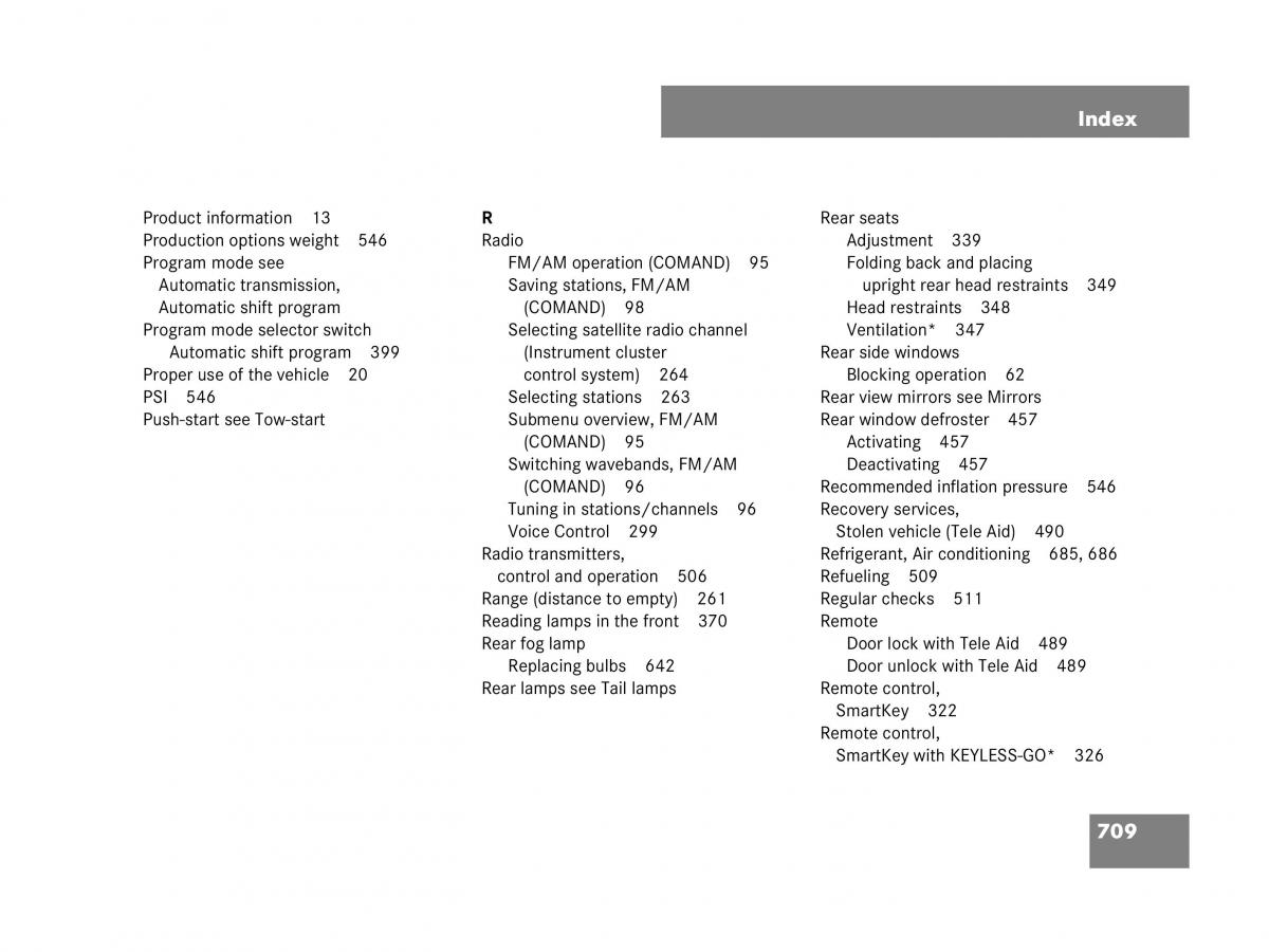 Mercedes Benz CL C216 owners manual / page 712