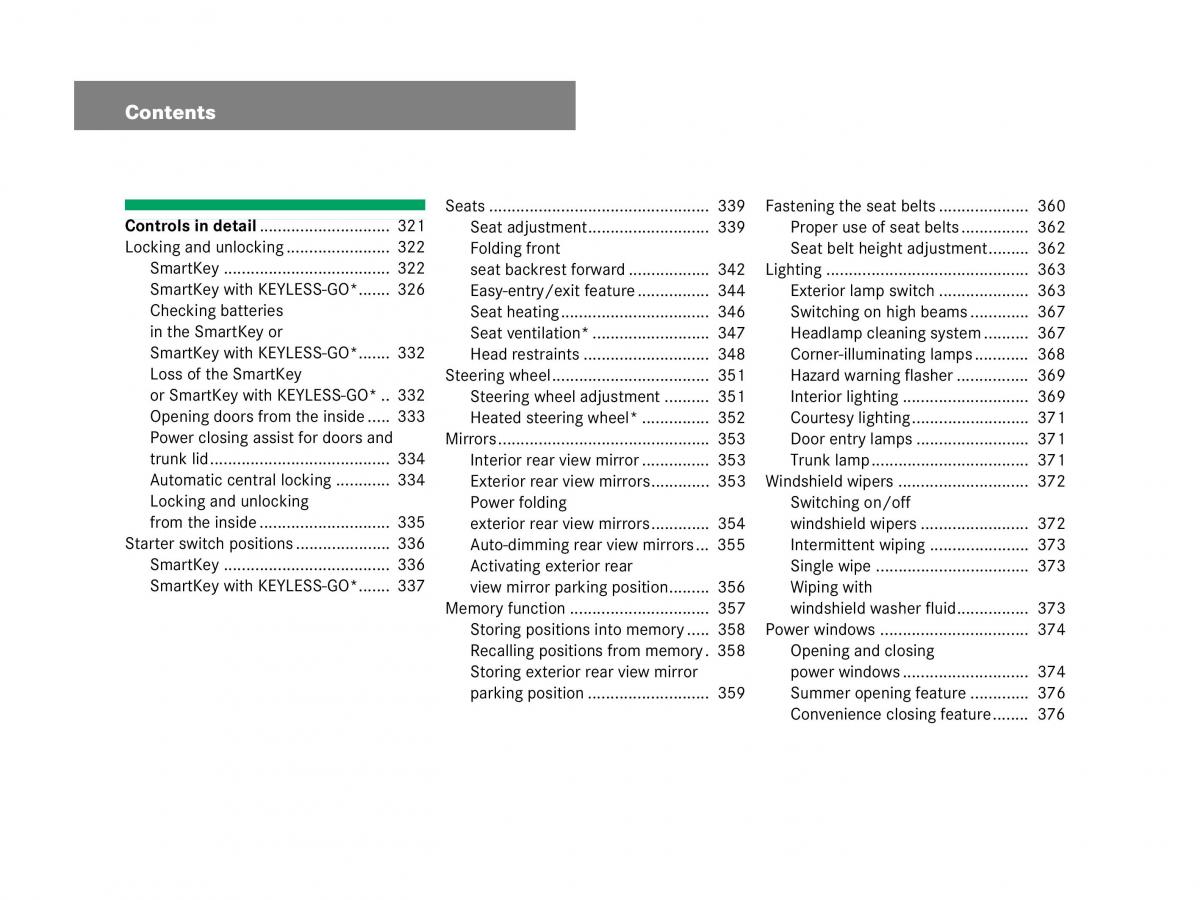 Mercedes Benz CL C216 owners manual / page 9