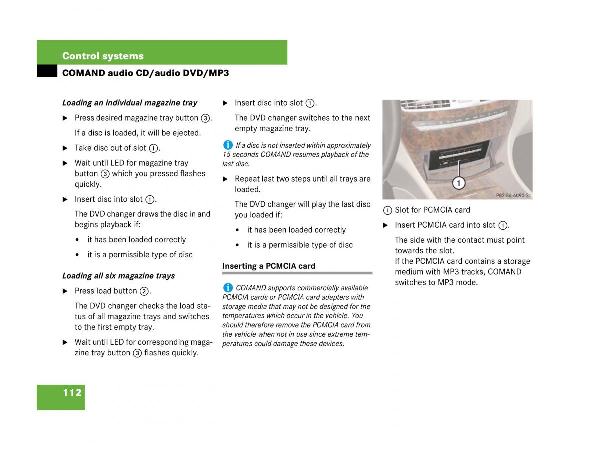 Mercedes Benz CL C216 owners manual / page 113