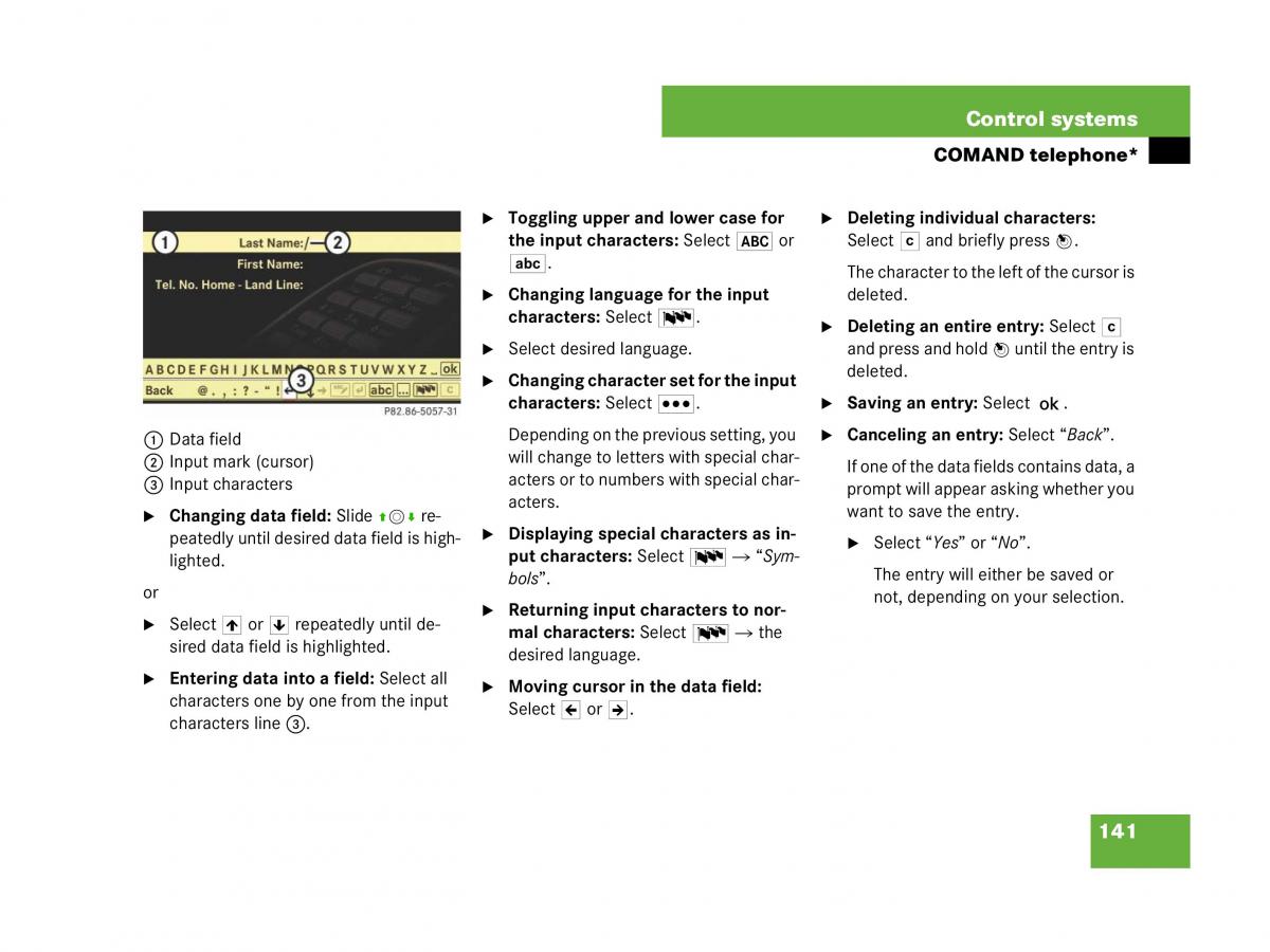 Mercedes Benz CL C216 owners manual / page 142