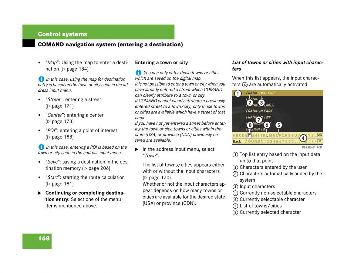 Mercedes Benz CL C216 owners manual / page 169