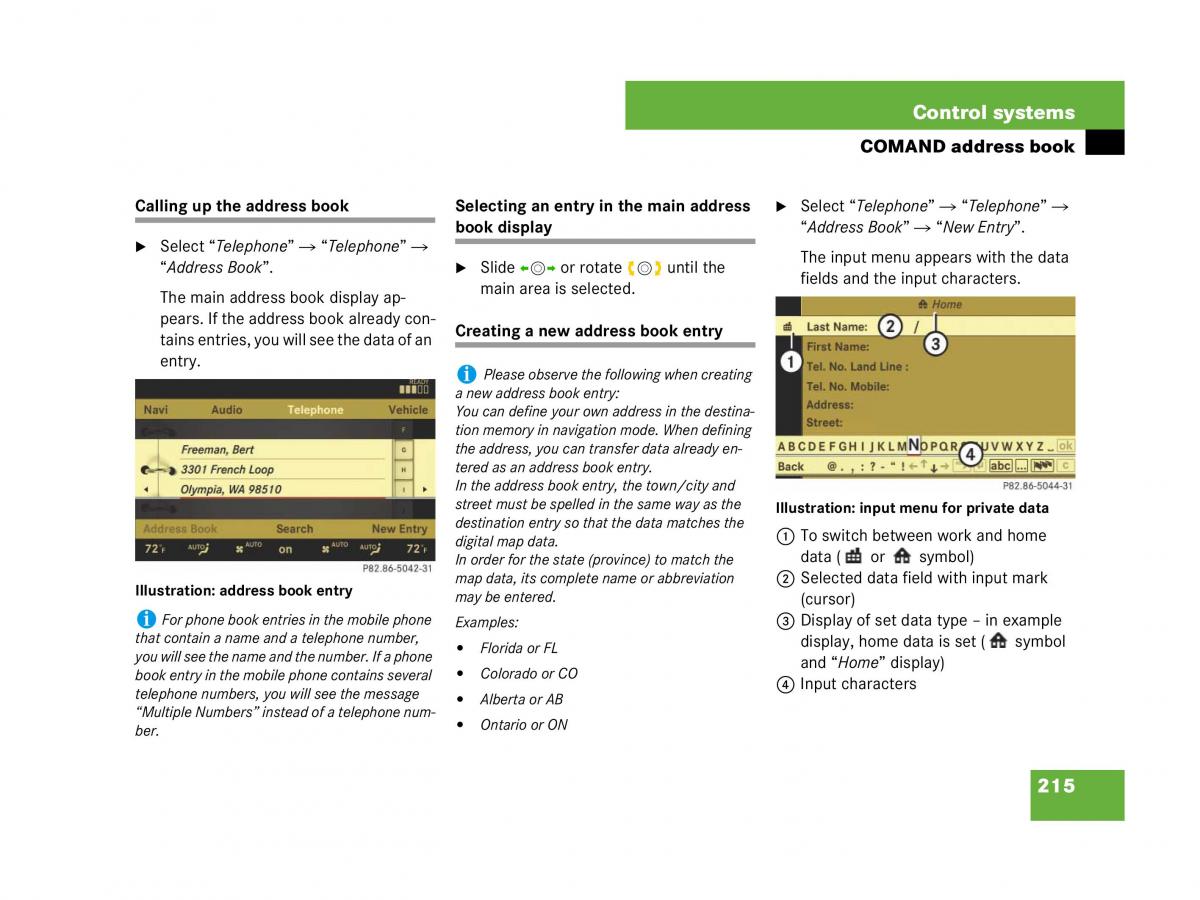 Mercedes Benz CL C216 owners manual / page 216