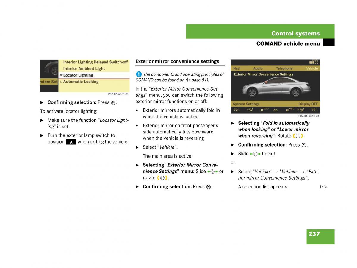 Mercedes Benz CL C216 owners manual / page 238