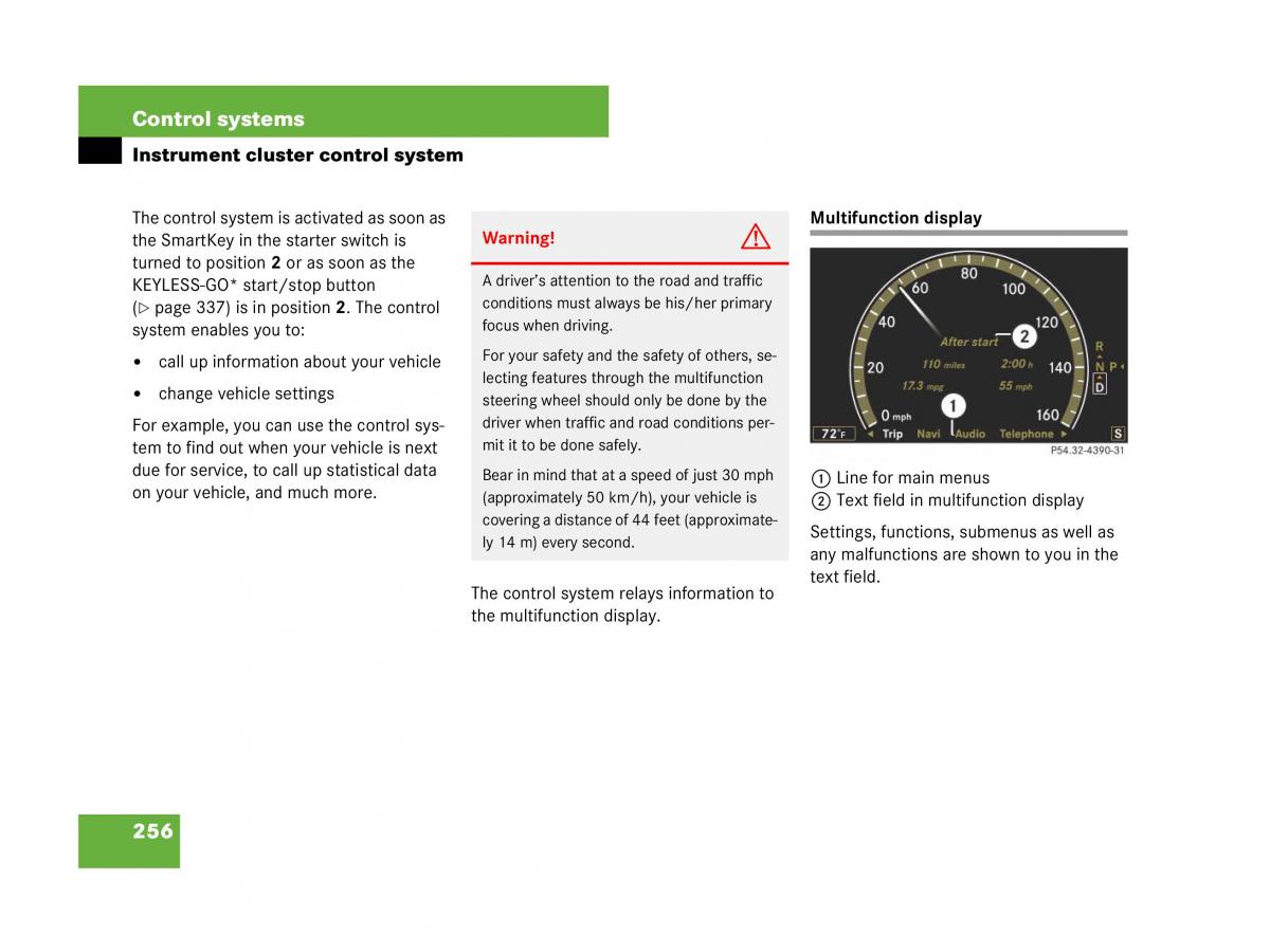 Mercedes Benz CL C216 owners manual / page 257