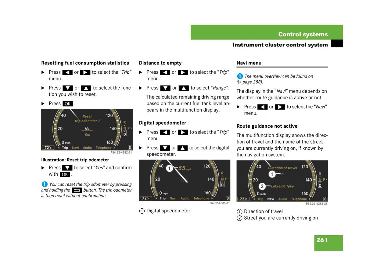 Mercedes Benz CL C216 owners manual / page 262