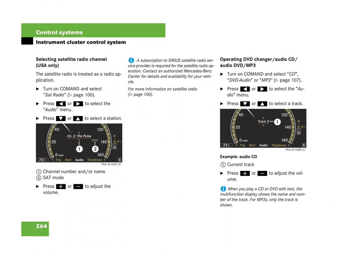 Mercedes Benz CL C216 owners manual / page 265