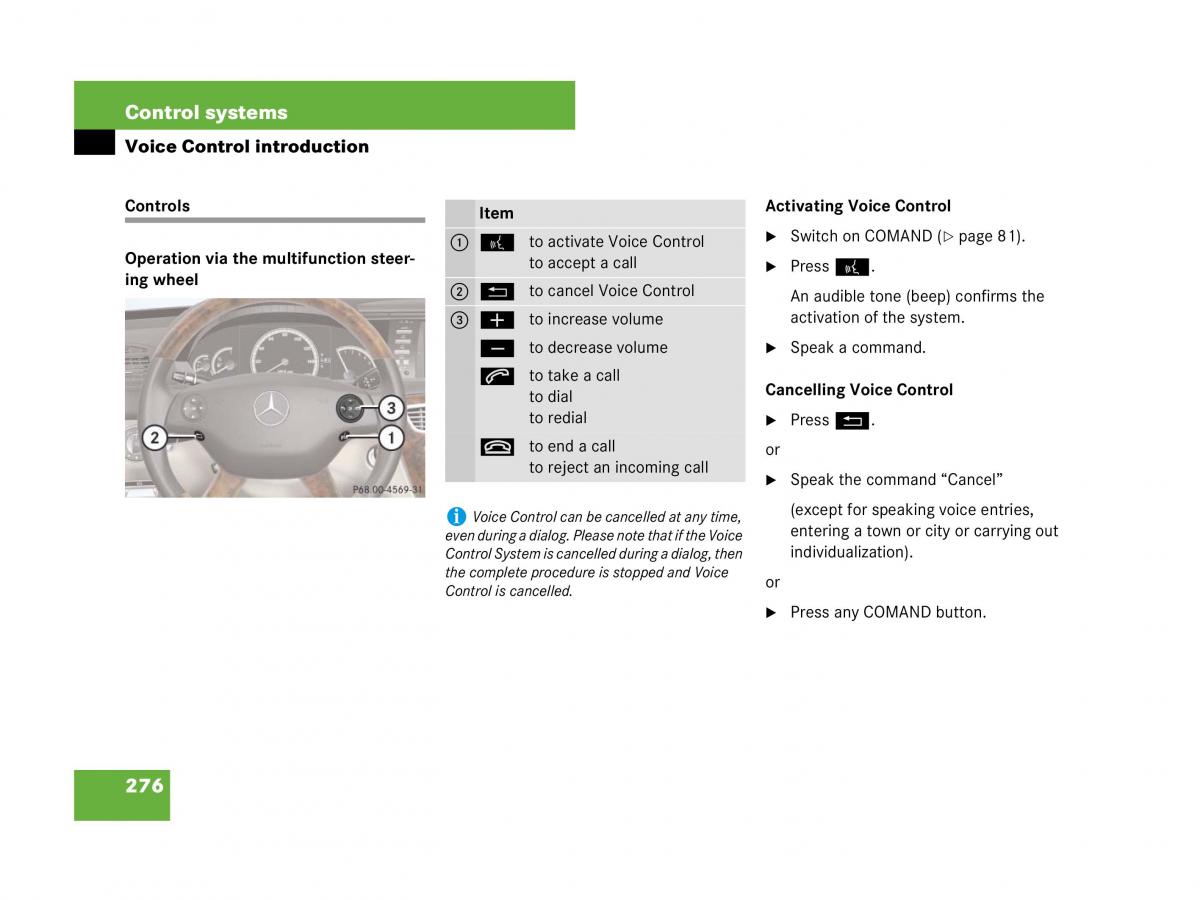 Mercedes Benz CL C216 owners manual / page 277