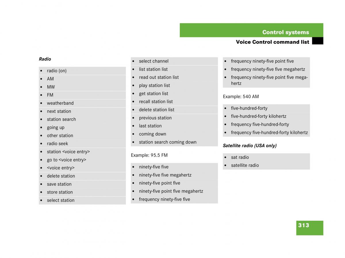 Mercedes Benz CL C216 owners manual / page 314