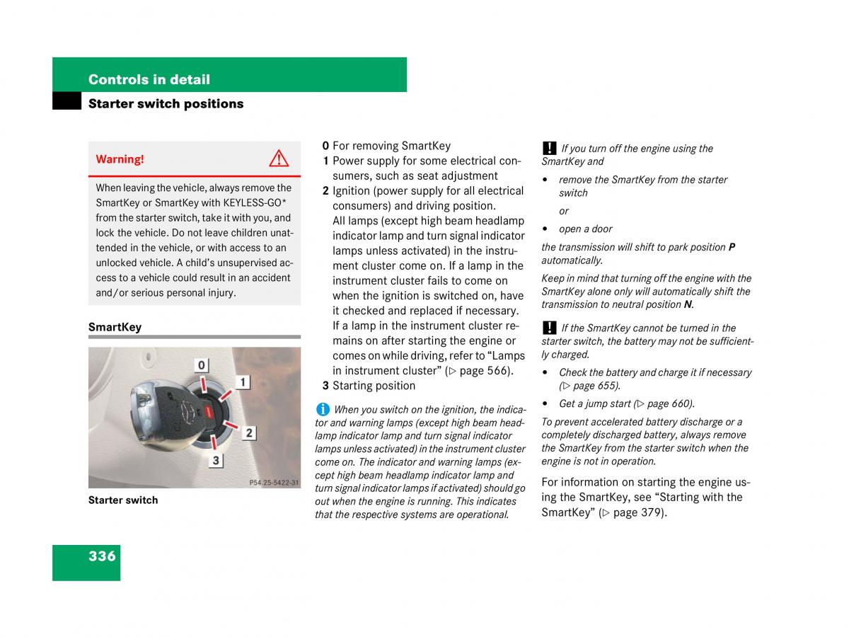 Mercedes Benz CL C216 owners manual / page 337