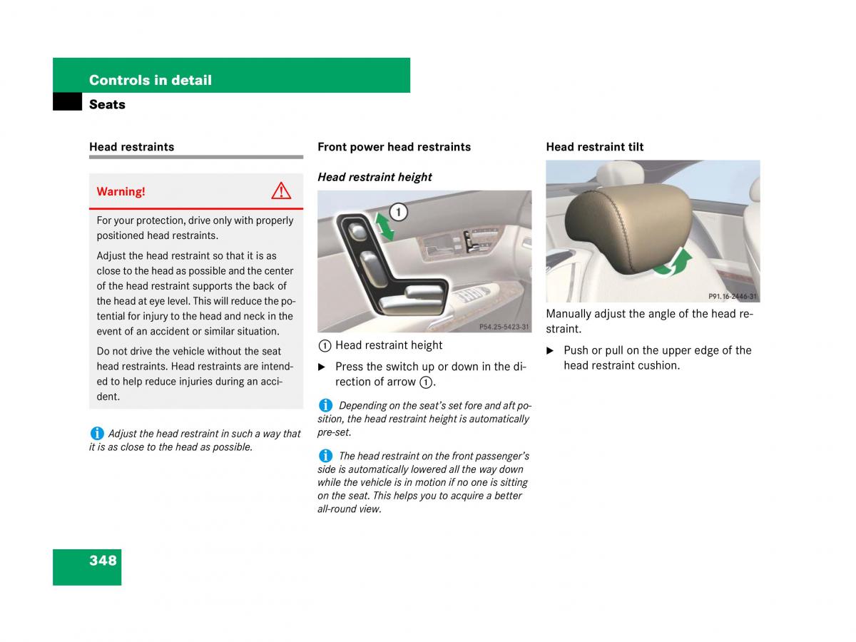 Mercedes Benz CL C216 owners manual / page 349