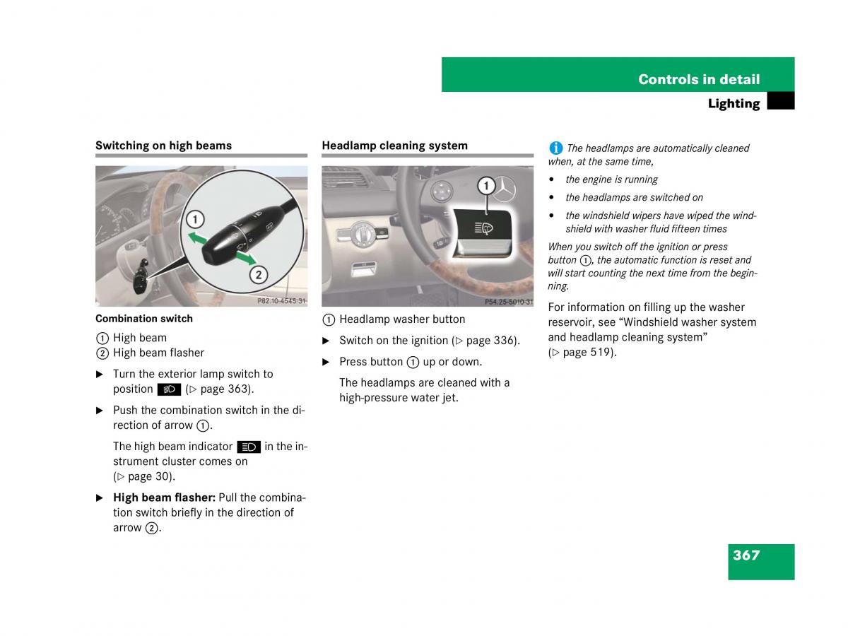 Mercedes Benz CL C216 owners manual / page 368