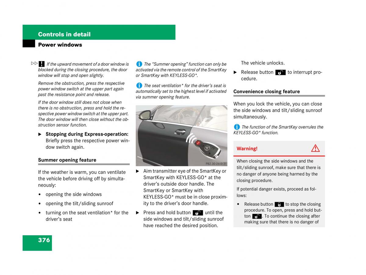 Mercedes Benz CL C216 owners manual / page 377