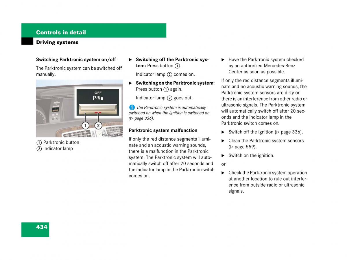 Mercedes Benz CL C216 owners manual / page 435