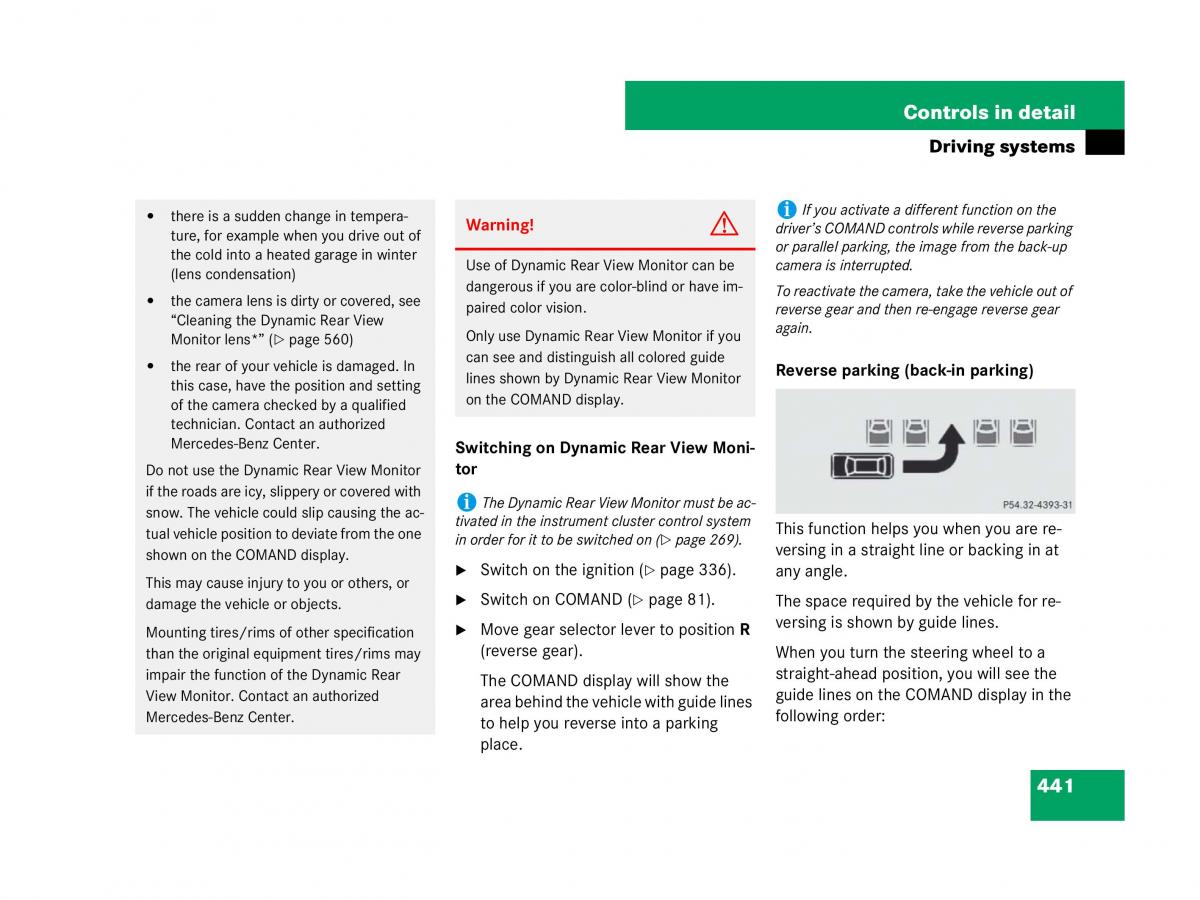 Mercedes Benz CL C216 owners manual / page 442