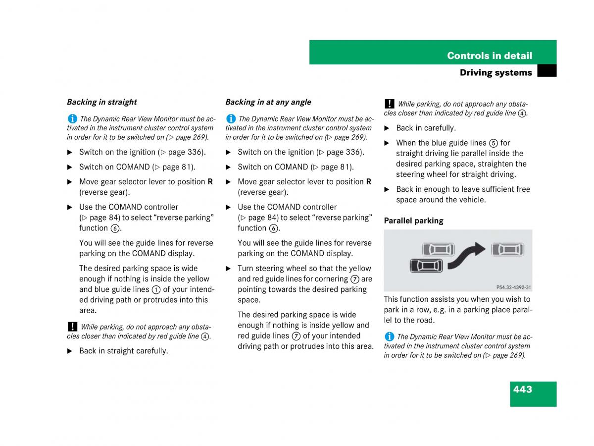 Mercedes Benz CL C216 owners manual / page 444