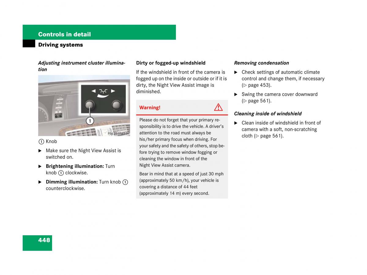 Mercedes Benz CL C216 owners manual / page 449