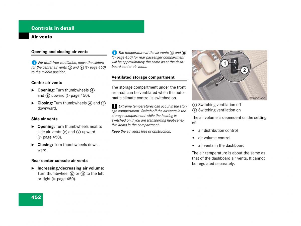 Mercedes Benz CL C216 owners manual / page 453