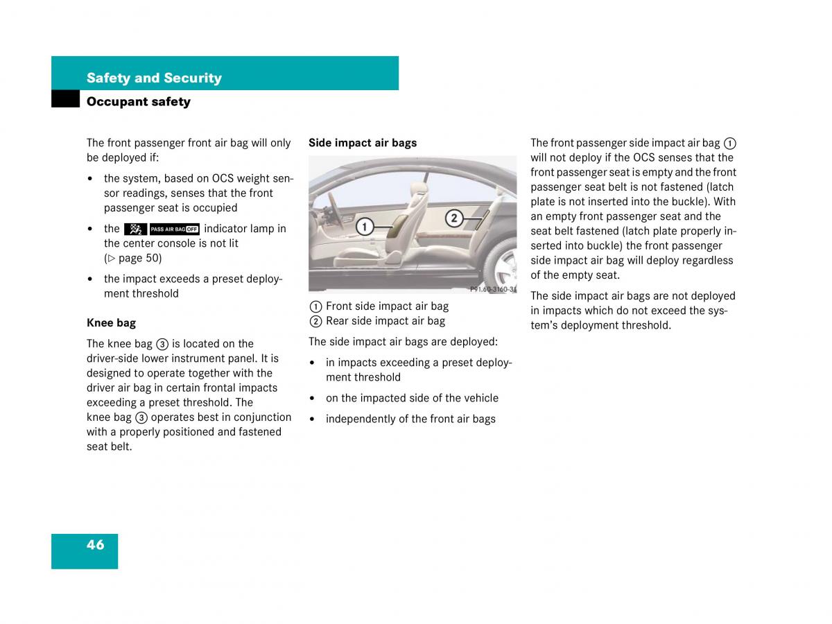 Mercedes Benz CL C216 owners manual / page 47