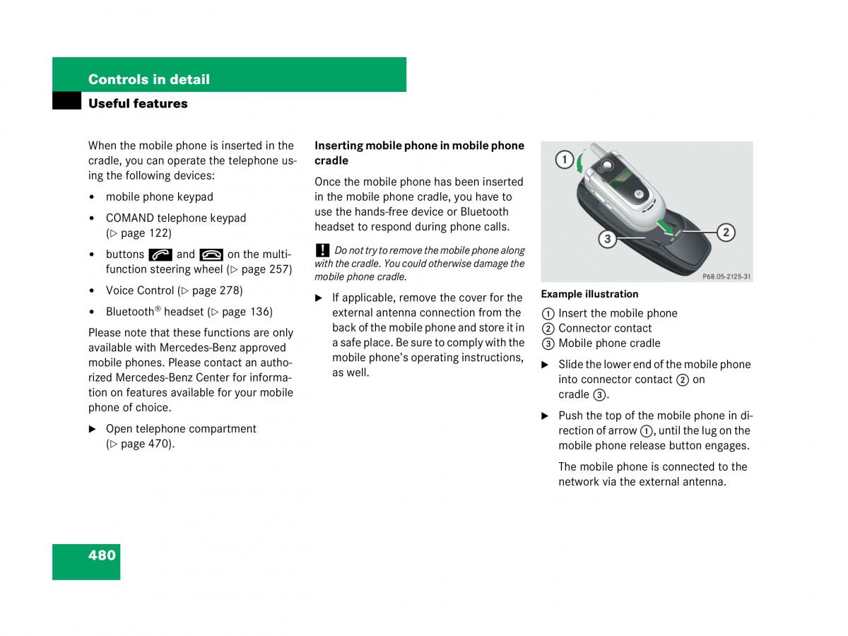 Mercedes Benz CL C216 owners manual / page 481