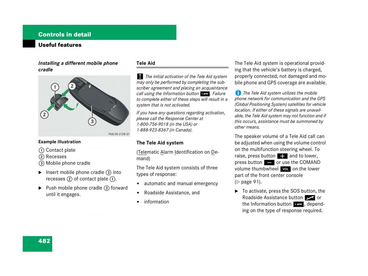 Mercedes Benz CL C216 owners manual / page 483