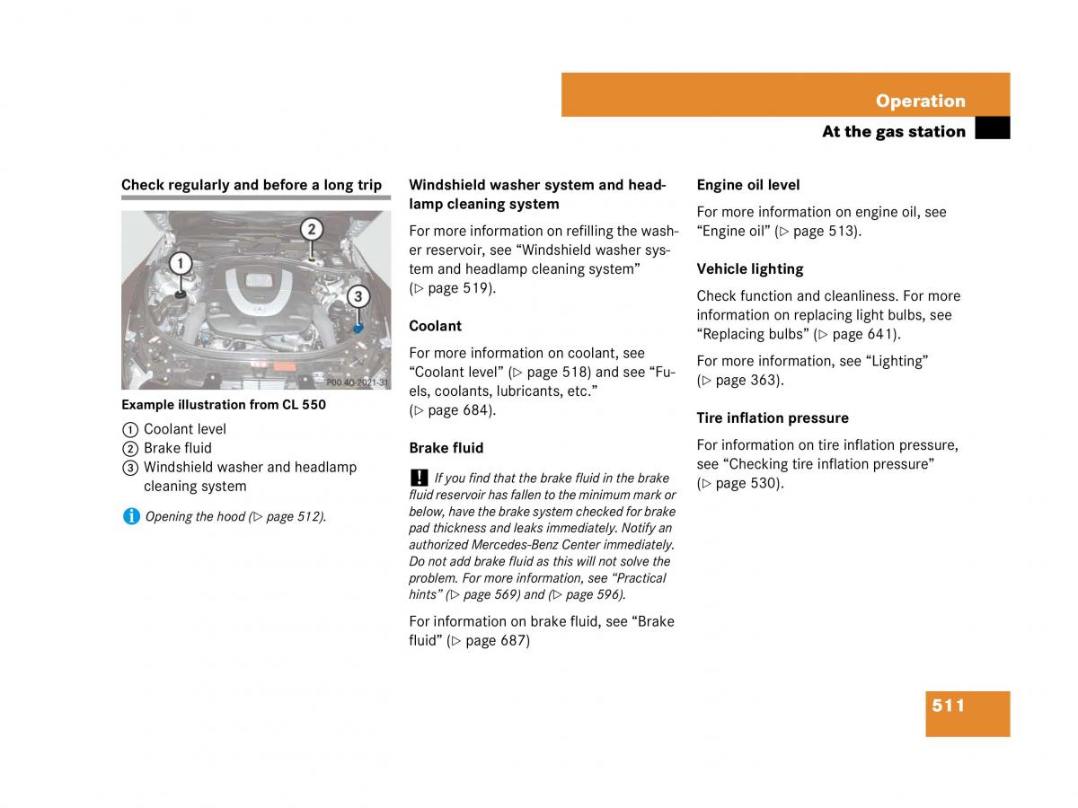 Mercedes Benz CL C216 owners manual / page 514