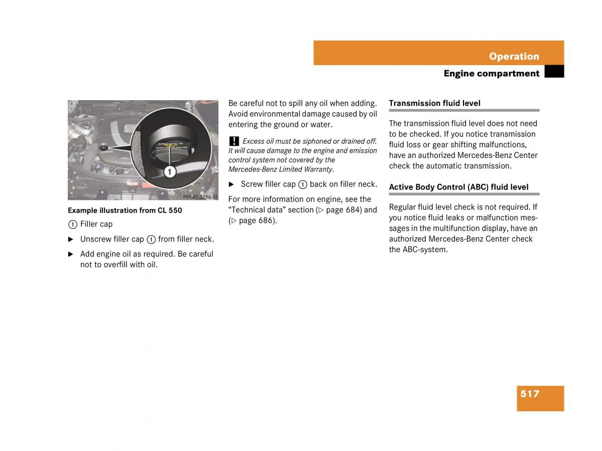 Mercedes Benz CL C216 owners manual / page 520