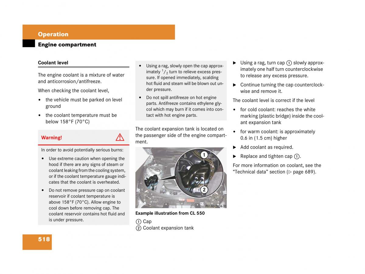 Mercedes Benz CL C216 owners manual / page 521