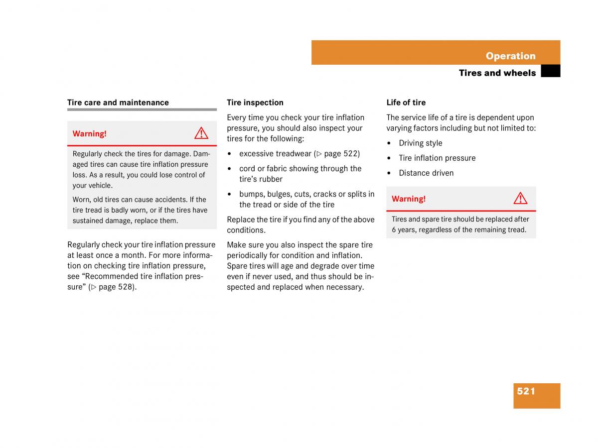 Mercedes Benz CL C216 owners manual / page 524