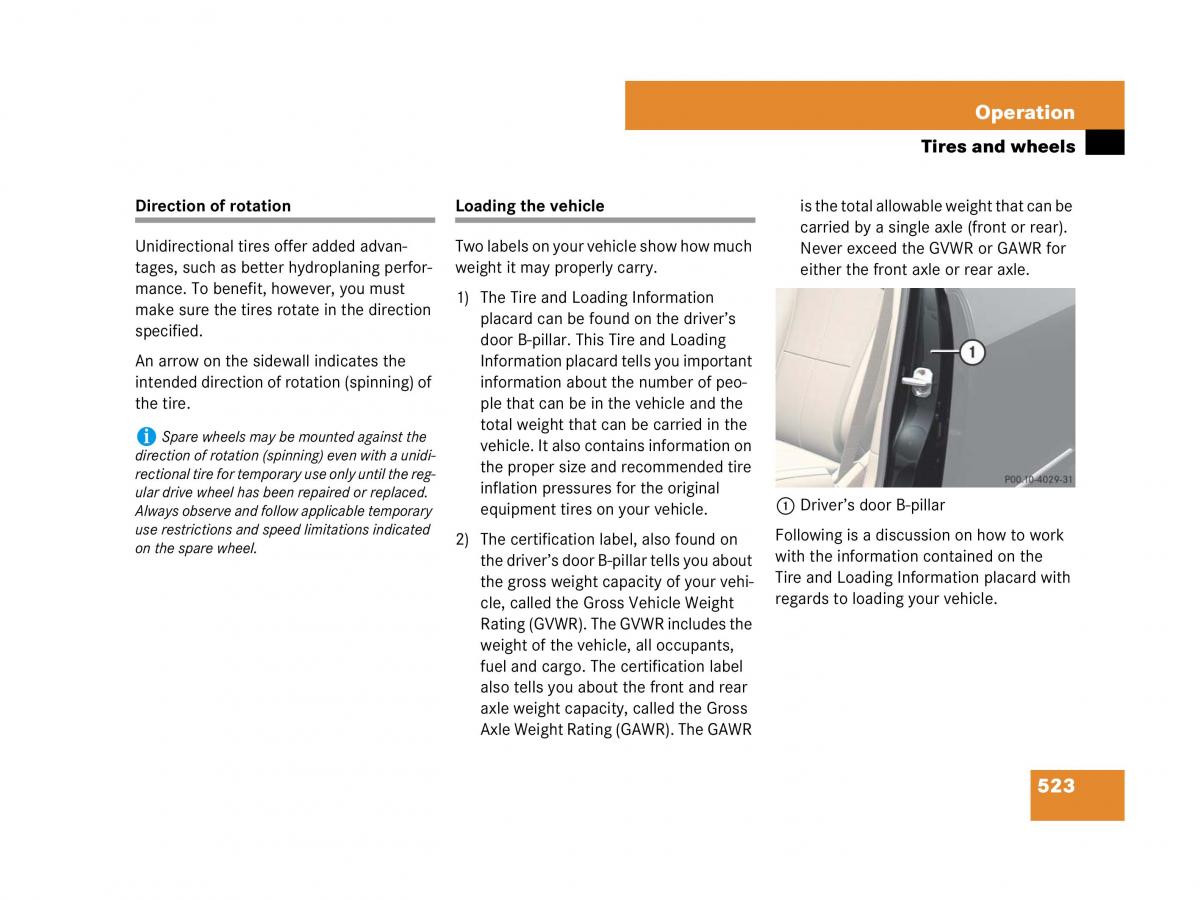 Mercedes Benz CL C216 owners manual / page 526