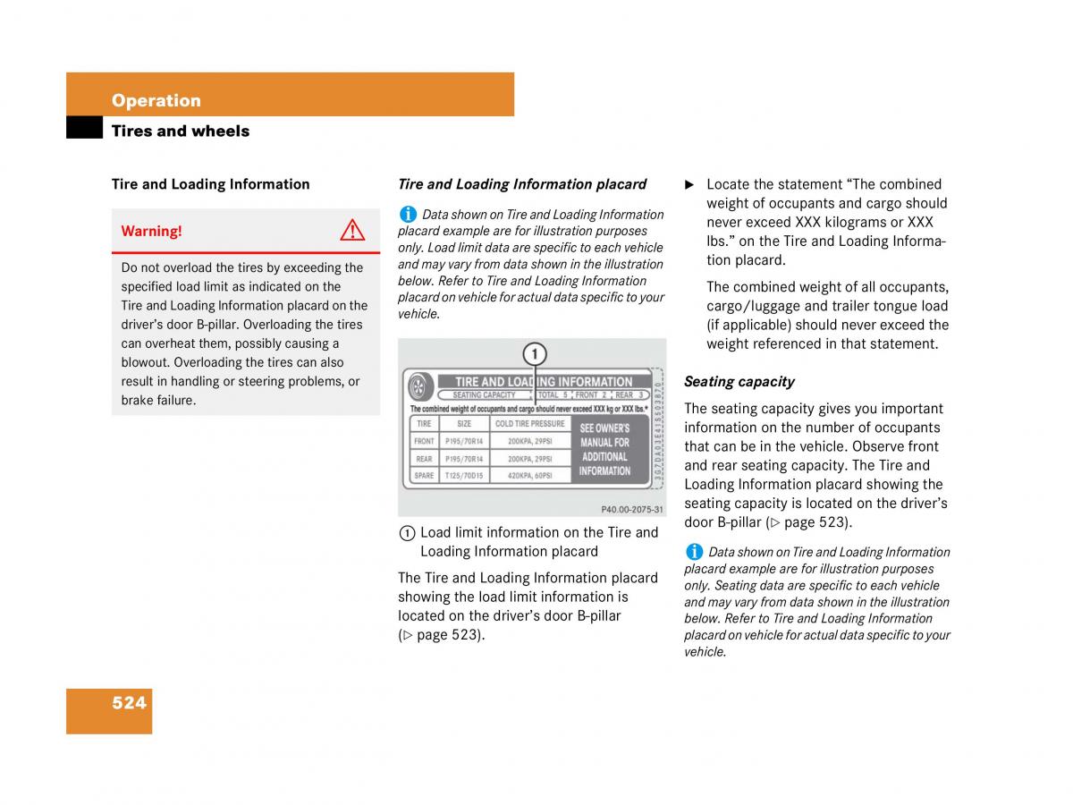 Mercedes Benz CL C216 owners manual / page 527