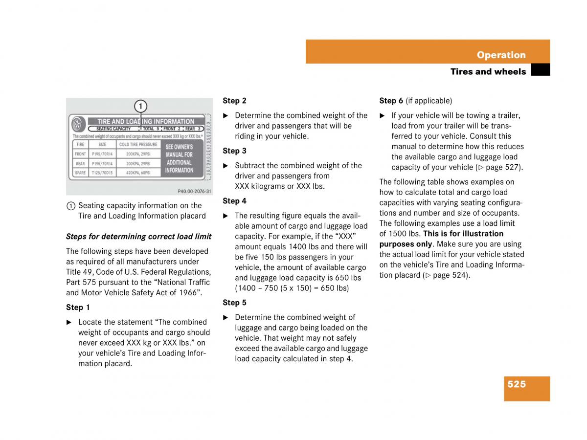 Mercedes Benz CL C216 owners manual / page 528