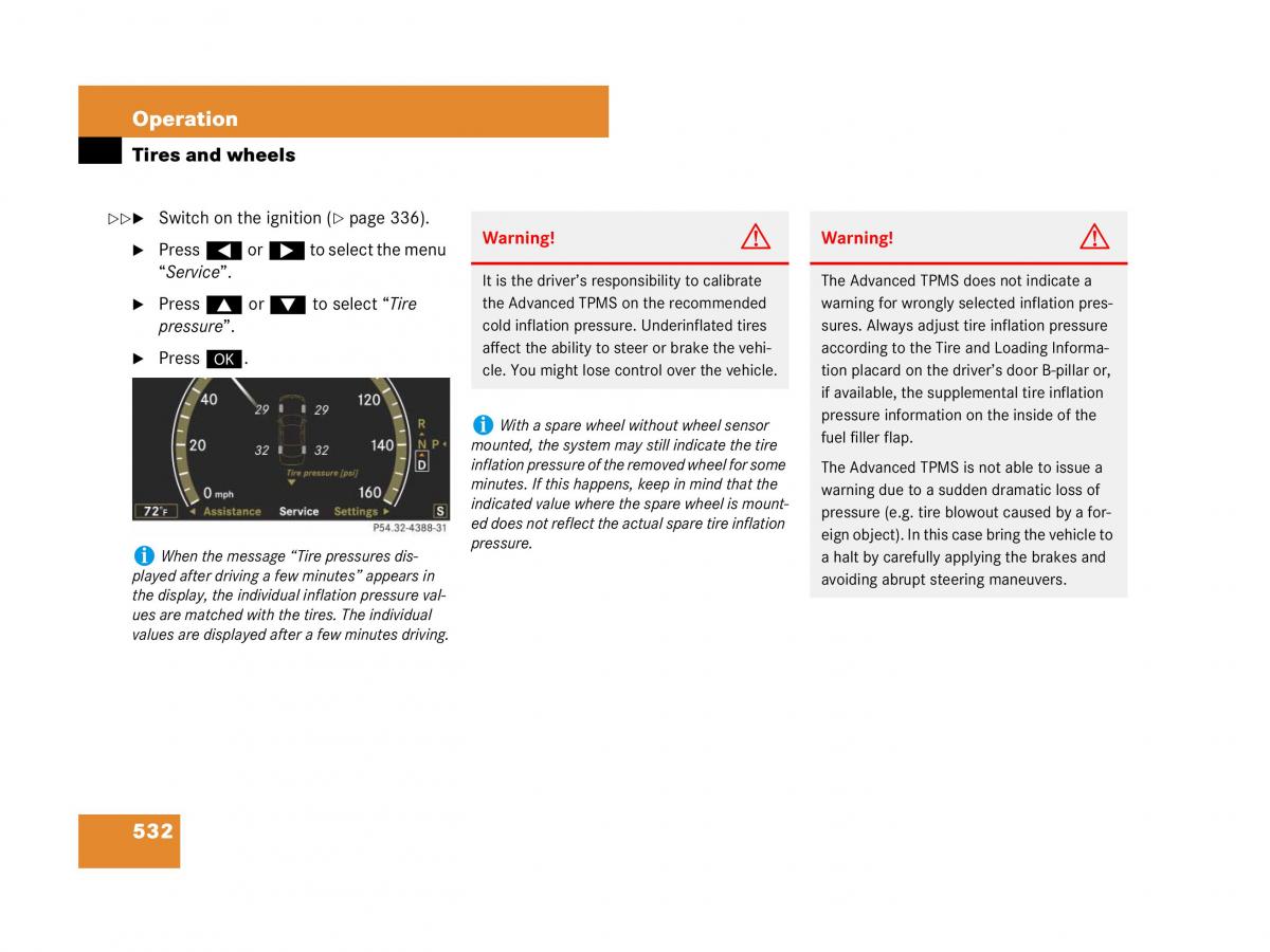 Mercedes Benz CL C216 owners manual / page 535