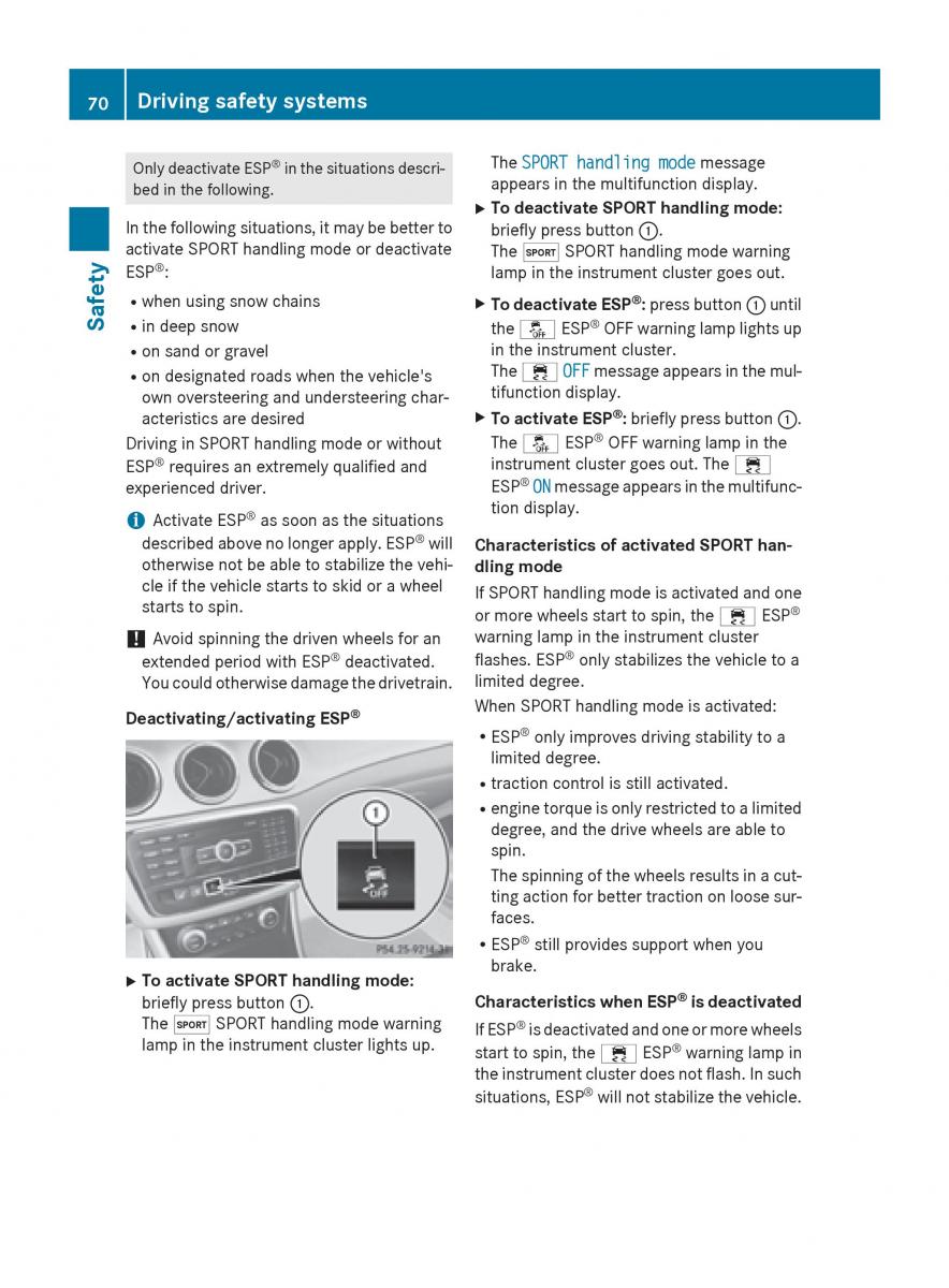 Mercedes Benz CLA C117 owners manual / page 72