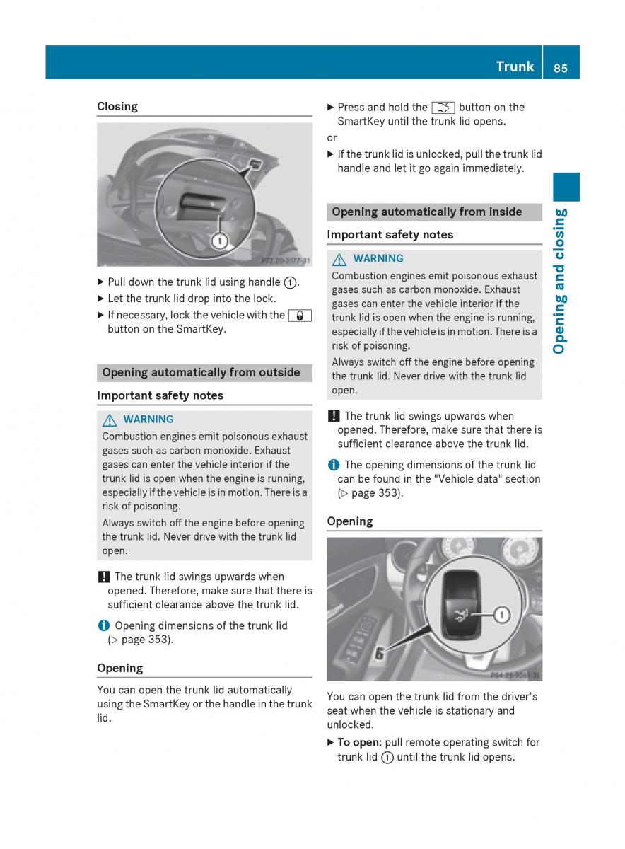 Mercedes Benz CLA C117 owners manual / page 87